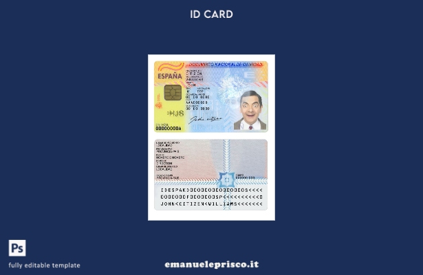 modello ID Spagna stile verificato ( presente).